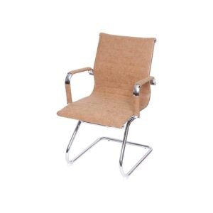 Kit 02 Cadeiras 3301 Fixa Corino Retrô Caramelo Base Fixa