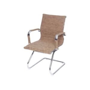 Kit 02 Cadeiras 3301 Fixa Corino Retrô Castanho Base Fixa