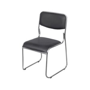 Kit 2 Cadeiras 3328 Fixa Pu Preto Estrutura Cromada