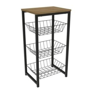 Fruteira 3 Cestos industrial freijo/preto 075x0,39x031