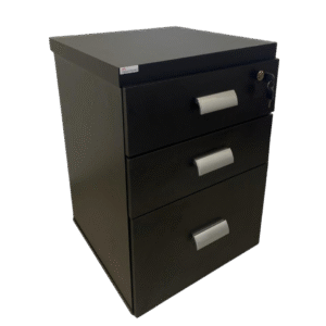 Gaveteiro Volante 03 Gav – 70x46x45 Preto / Preto 40mm