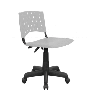 Cadeira de Escritório Giratória Plástica Cinza