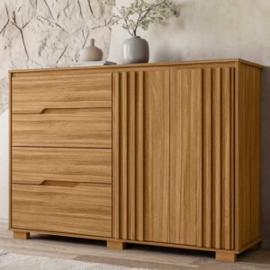 Cômoda 4 Gavetas 2 Portas Ripadas Texas - Freijó